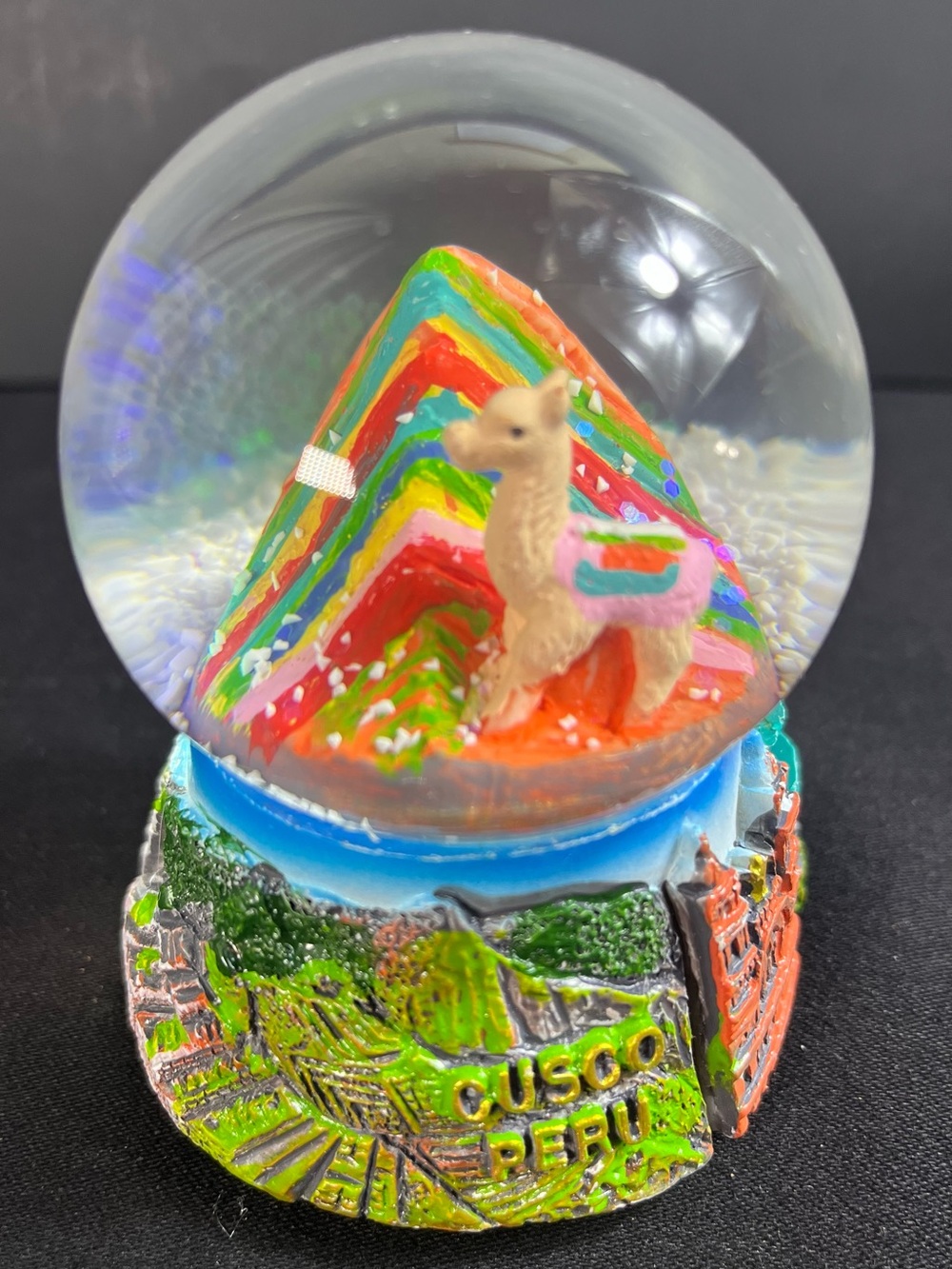 Machu Picchu Snow Globe : Measures 3 inches tall x 2 inches wide